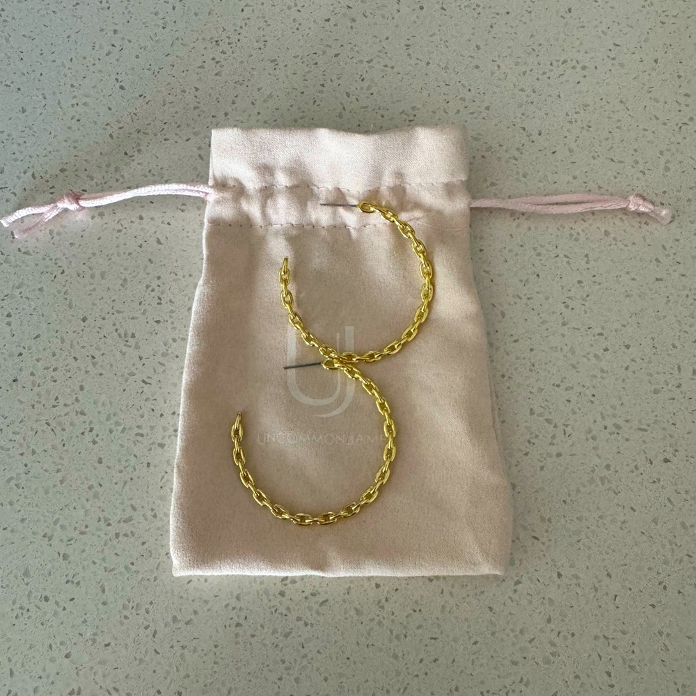 Uncommon James Gold Link Hoops - Medium